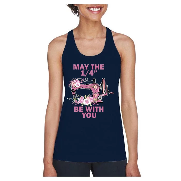 May The 14 Be With You Sewing Machine Quilting Women's Racerback Tank