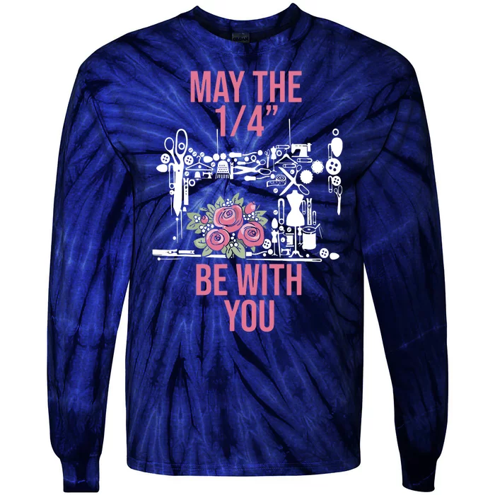 May The 14 Be With You Sewing Machine Quilting Tie-Dye Long Sleeve Shirt