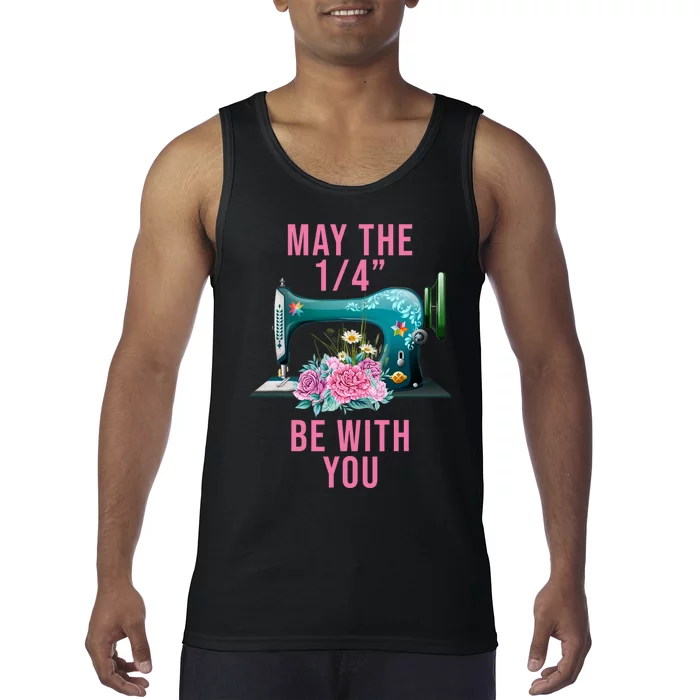 May The 14 Be With You Flower Sewing Tank Top