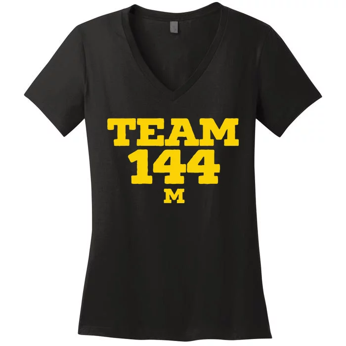 Michigan Team 144 Women's V-Neck T-Shirt