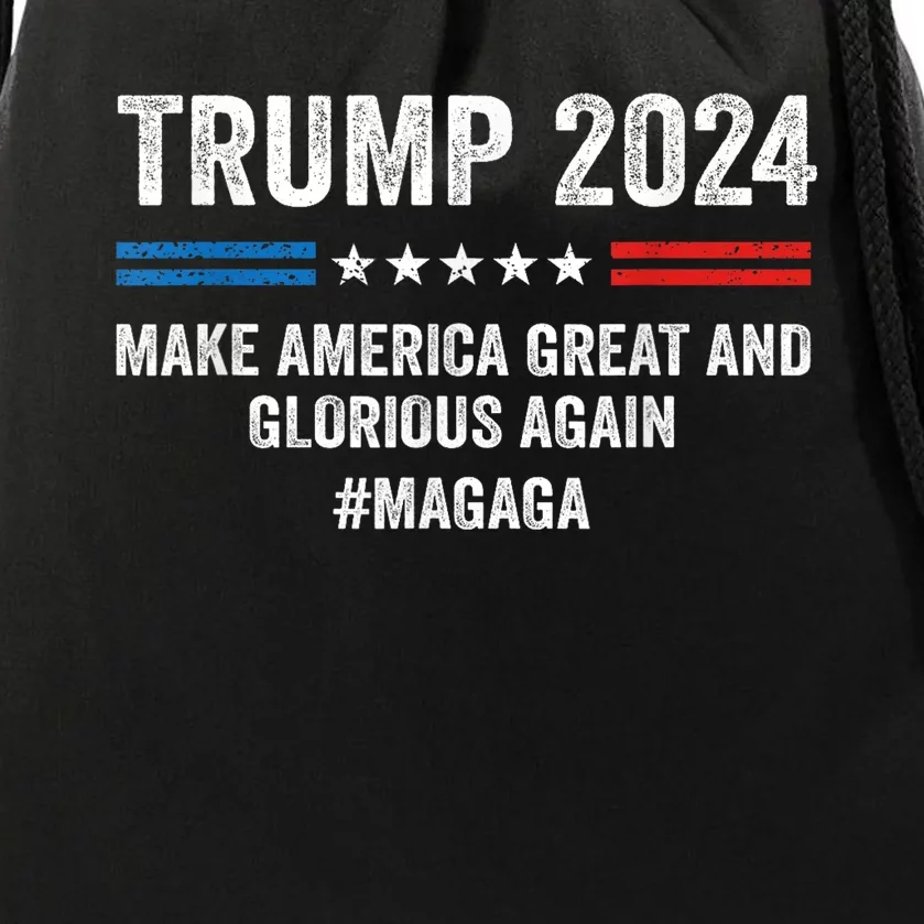 Magaga Trump 2024 Make America Great And Glorious Again Drawstring Bag