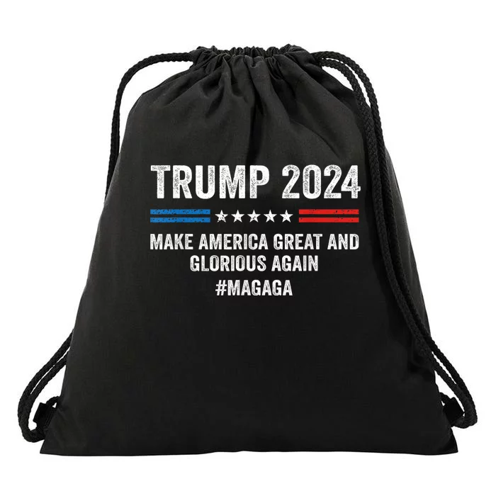 Magaga Trump 2024 Make America Great And Glorious Again Drawstring Bag