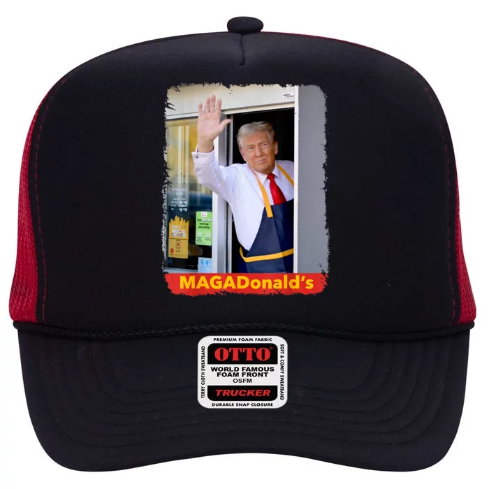 Magadonalds Trump 2024 High Crown Mesh Trucker Hat