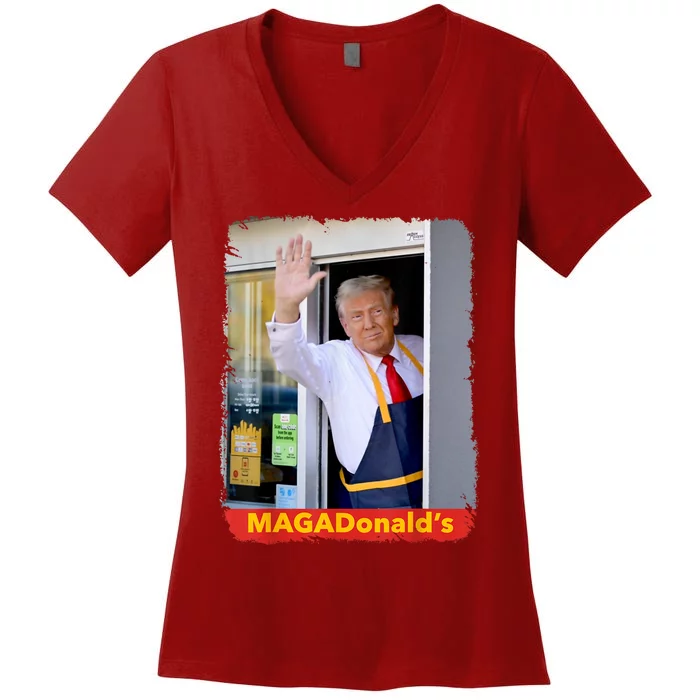 Magadonalds Trump 2024 Women's V-Neck T-Shirt