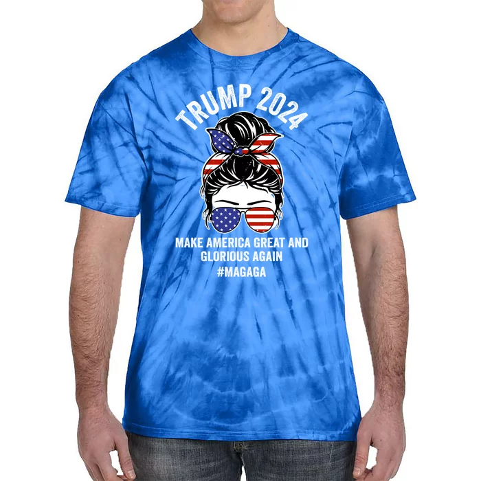 Magaga Trump 2024 Make America Great And Glorious Again Gift Tie-Dye T-Shirt