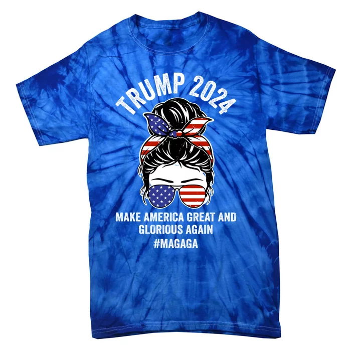 Magaga Trump 2024 Make America Great And Glorious Again Gift Tie-Dye T-Shirt