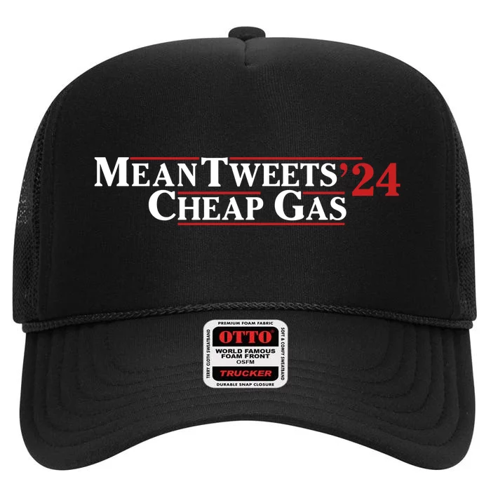 Mean Tweets 2024 Cheap Gas High Crown Mesh Trucker Hat