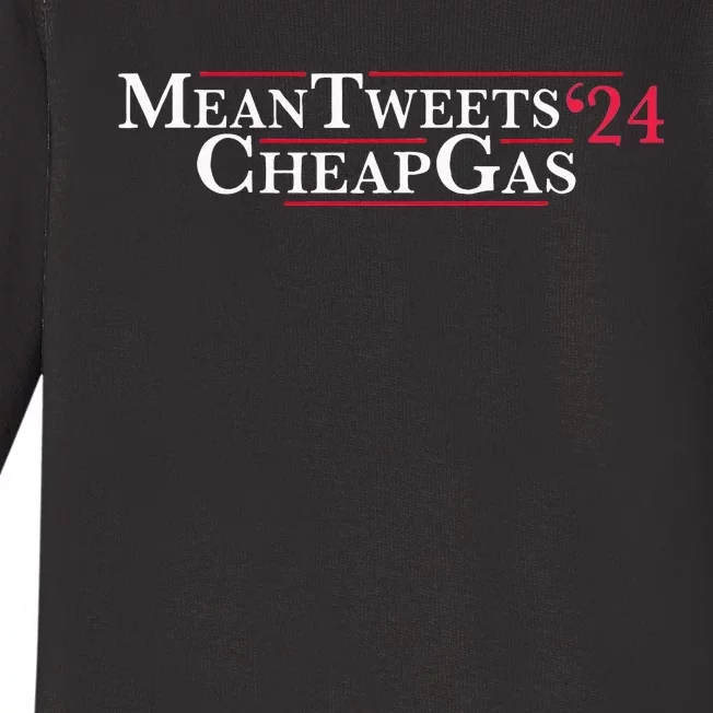 Mean Tweets 24 Cheap Gas Price Gas Trump 2024 Baby Long Sleeve Bodysuit