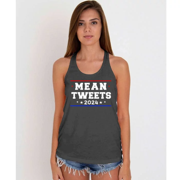 Mean Tweets 2024 Funny Trump Women's Knotted Racerback Tank