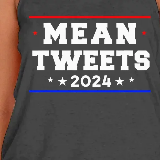 Mean Tweets 2024 Funny Trump Women's Knotted Racerback Tank