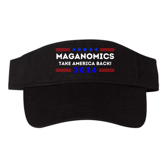 Maganomics Trump 2024 Take America Back Trump Election 2024 Valucap Bio-Washed Visor