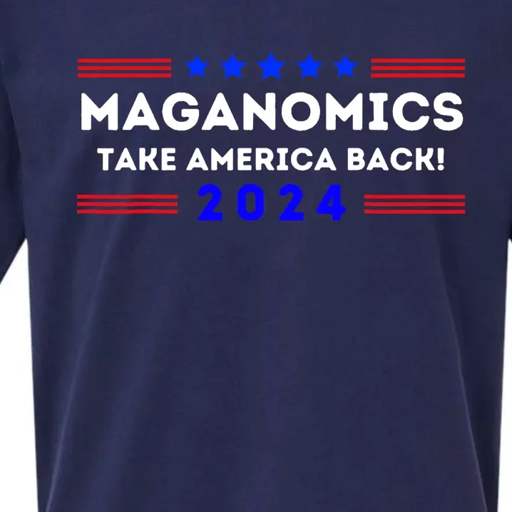 Maganomics Trump 2024 Take America Back Trump Election 2024 Sueded Cloud Jersey T-Shirt