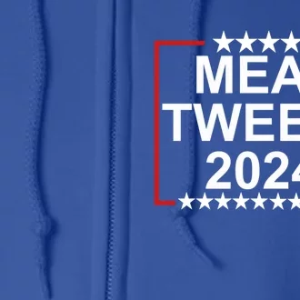 Mean Tweets 2024 Funny Donald Trump Conservative Gag Gift Full Zip Hoodie