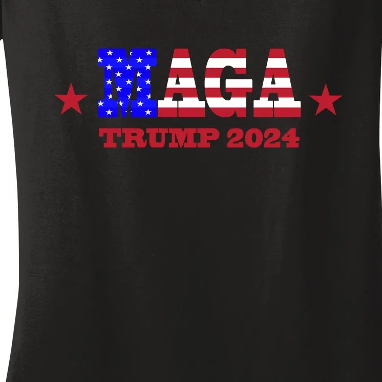 MAGA Trump 2024 Women's V-Neck T-Shirt