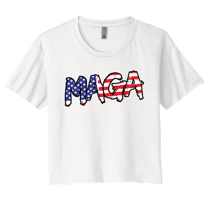 Maga Trump 2024 Election President Women's Crop Top Tee