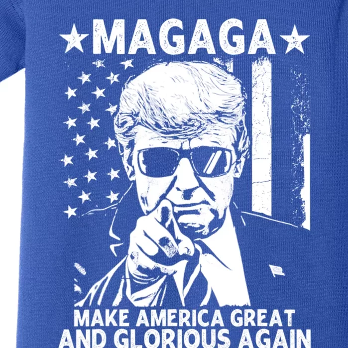 Magaga Trump 2024 Make America Great And Glorious Again Gift Baby Bodysuit