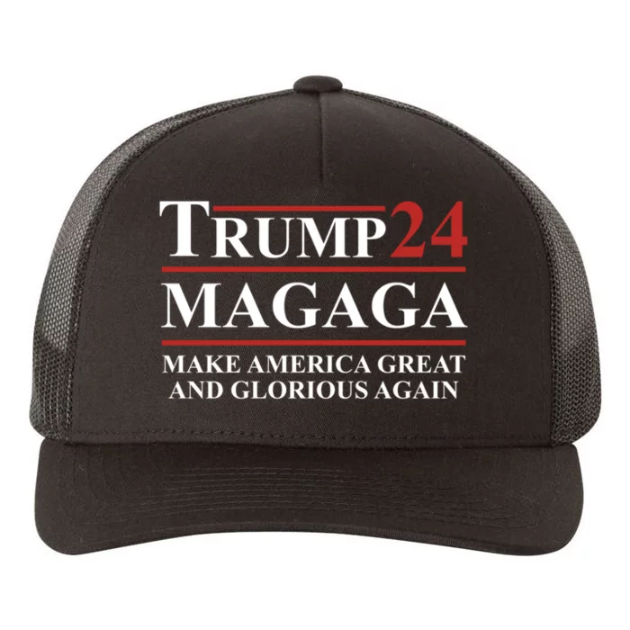 Magaga Trump 2024 Make America Great And Glorious Again Yupoong Adult 5-Panel Trucker Hat