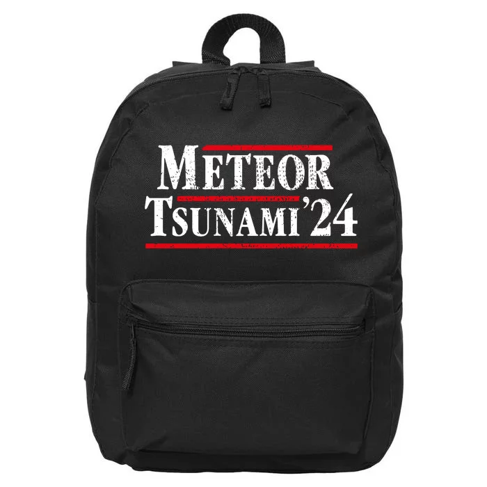 Meteor Tsunami 2024 Funny Election Campaign 16 in Basic Backpack