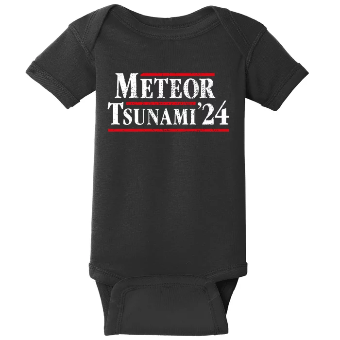 Meteor Tsunami 2024 Funny Election Campaign Baby Bodysuit