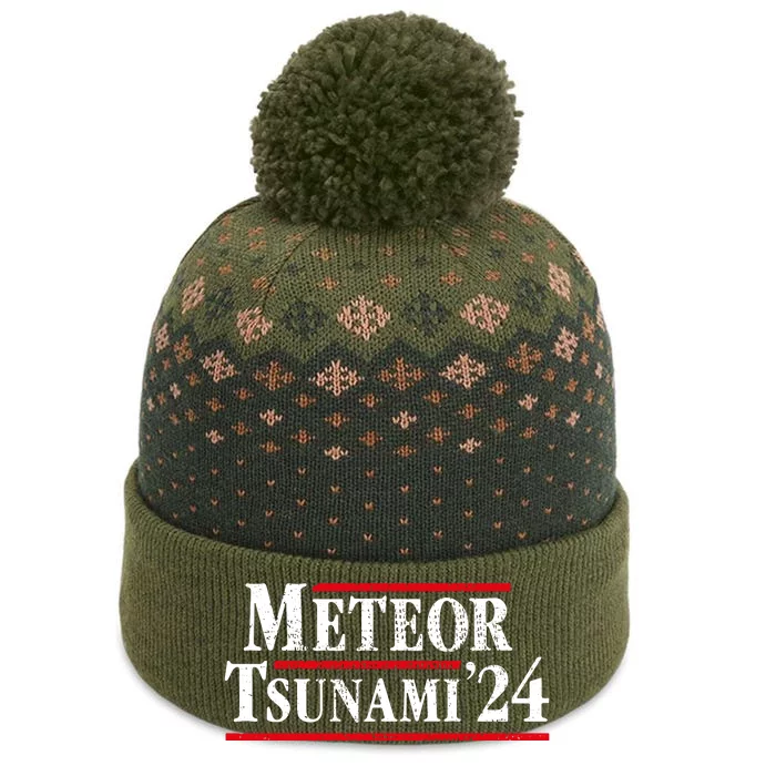 Meteor Tsunami 2024 Funny Election Campaign The Baniff Cuffed Pom Beanie