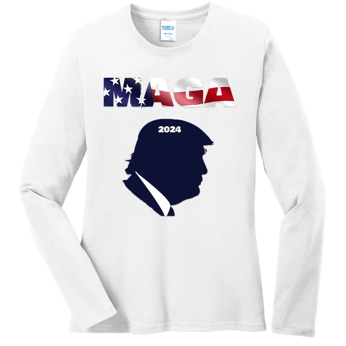 MAGA Trump 2024 Ladies Long Sleeve Shirt