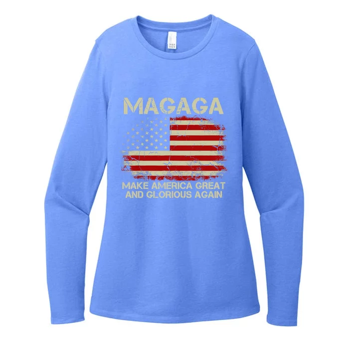 MAGAGA Trump 2024 Make America Great And Glorious Again Womens CVC Long Sleeve Shirt