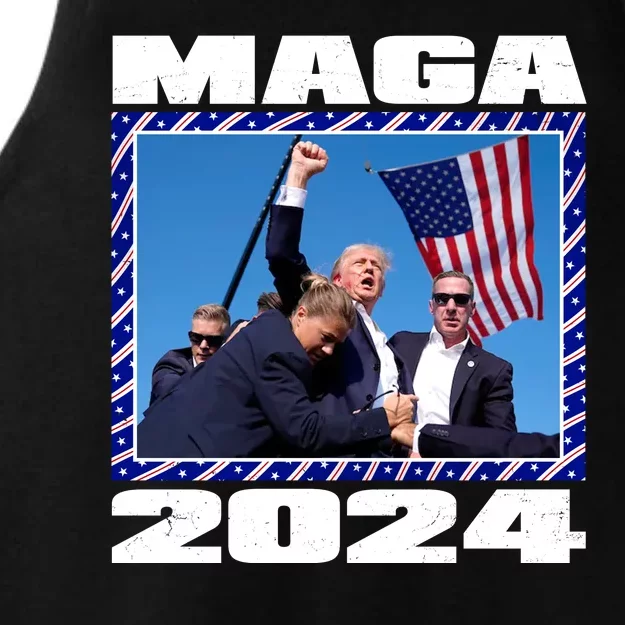 Maga Trump 2024 Ladies Tri-Blend Wicking Tank