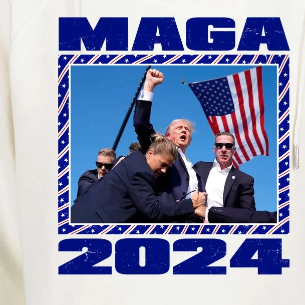 Maga Trump 2024 Womens Funnel Neck Pullover Hood