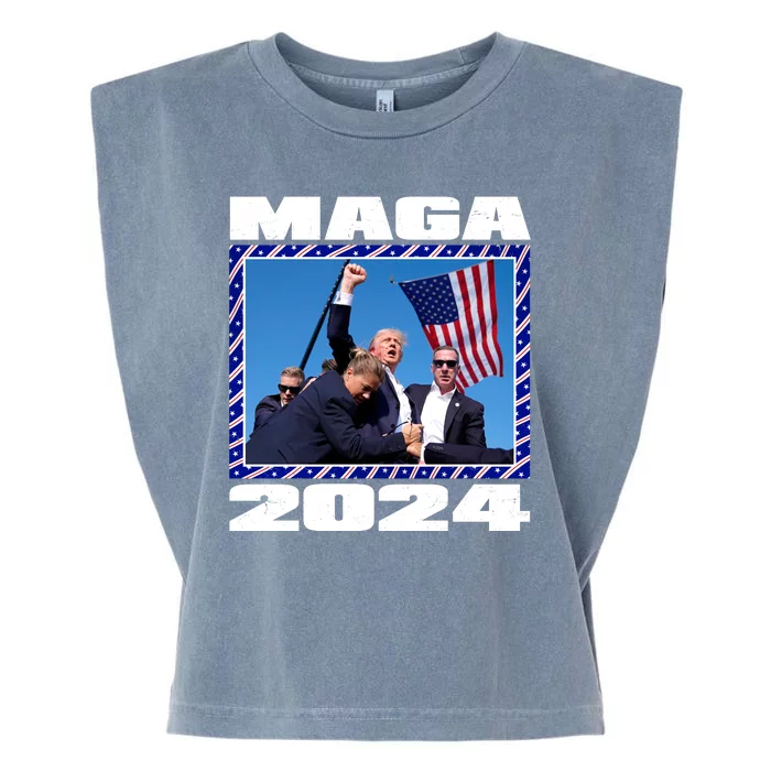 Maga Trump 2024 Garment-Dyed Women's Muscle Tee