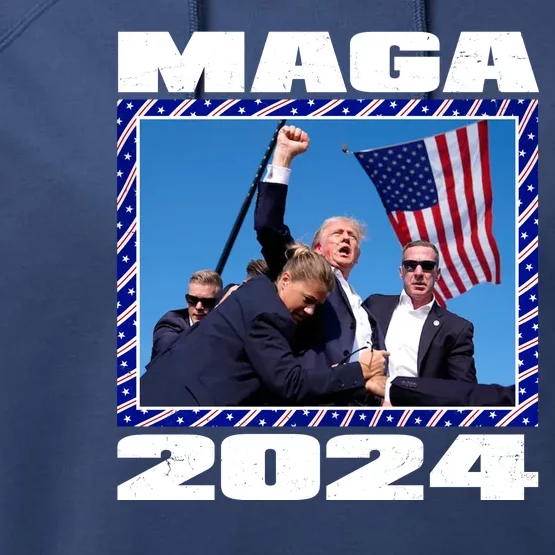 Maga Trump 2024 Performance Fleece Hoodie