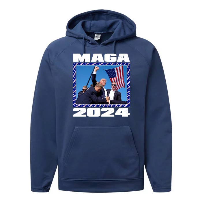 Maga Trump 2024 Performance Fleece Hoodie