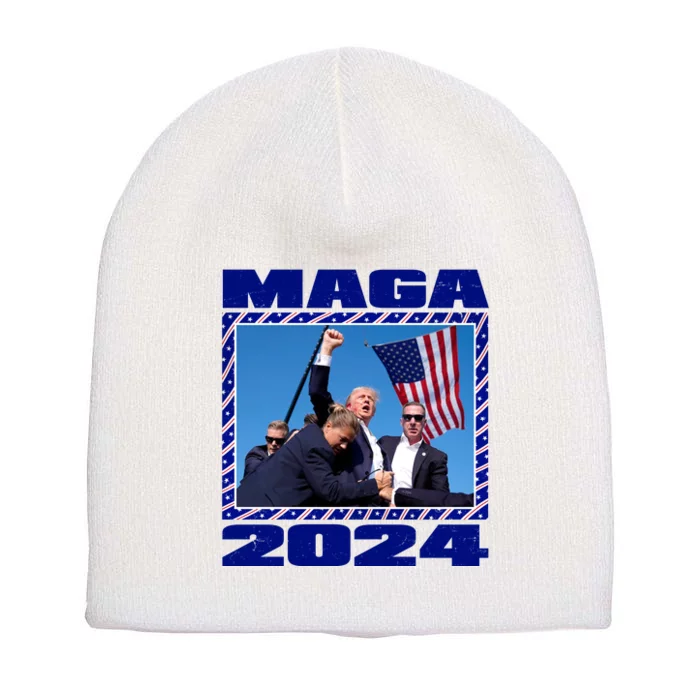 Maga Trump 2024 Short Acrylic Beanie