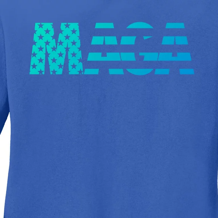 Maga Trump 2020 Reelect American Flag Vote 45 Slogan Gift Cool Gift Ladies Long Sleeve Shirt