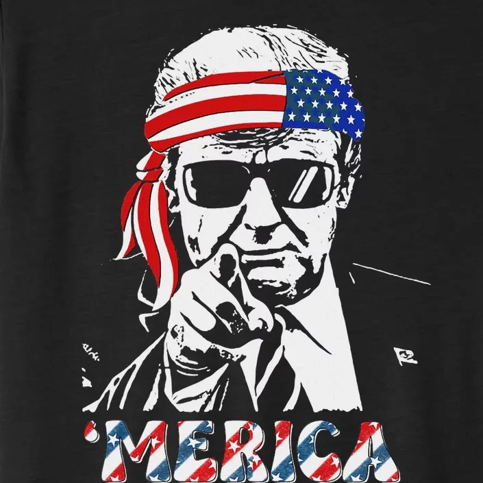 Merica Trump 4th Of July American Flag ChromaSoft Performance T-Shirt