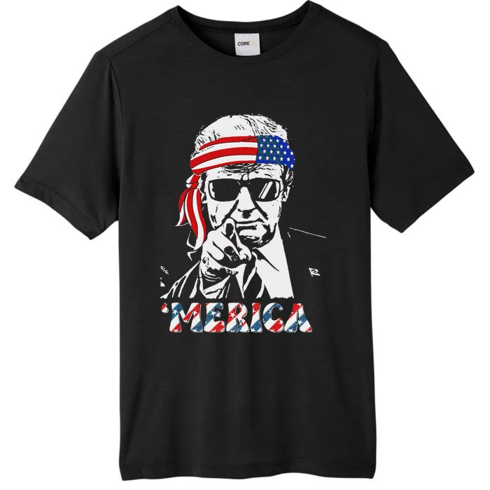 Merica Trump 4th Of July American Flag ChromaSoft Performance T-Shirt