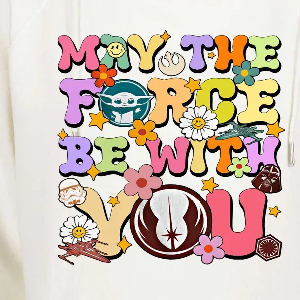 May The 4th Be With You Star Movie Wars May The Force Womens Funnel Neck Pullover Hood