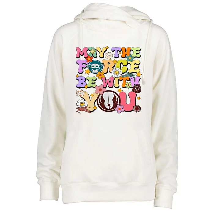 May The 4th Be With You Star Movie Wars May The Force Womens Funnel Neck Pullover Hood