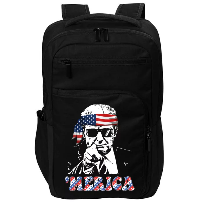 Merica Trump 4th Of July American Flag Festive Impact Tech Backpack