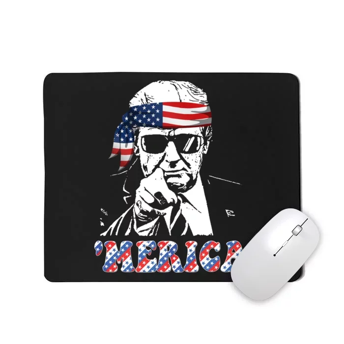 Merica Trump 4th Of July American Flag Festive Mousepad