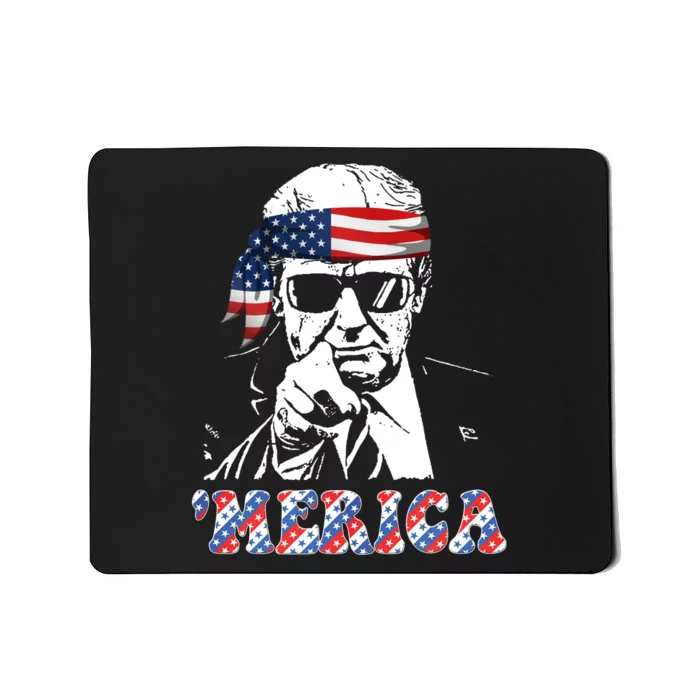 Merica Trump 4th Of July American Flag Festive Mousepad