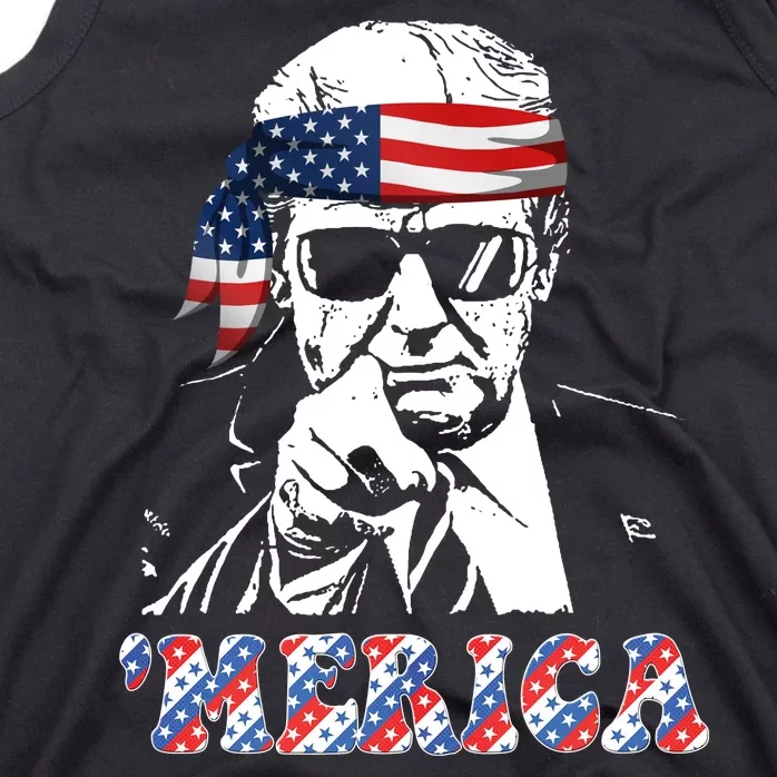 Merica Trump 4th Of July American Flag Festive Tank Top