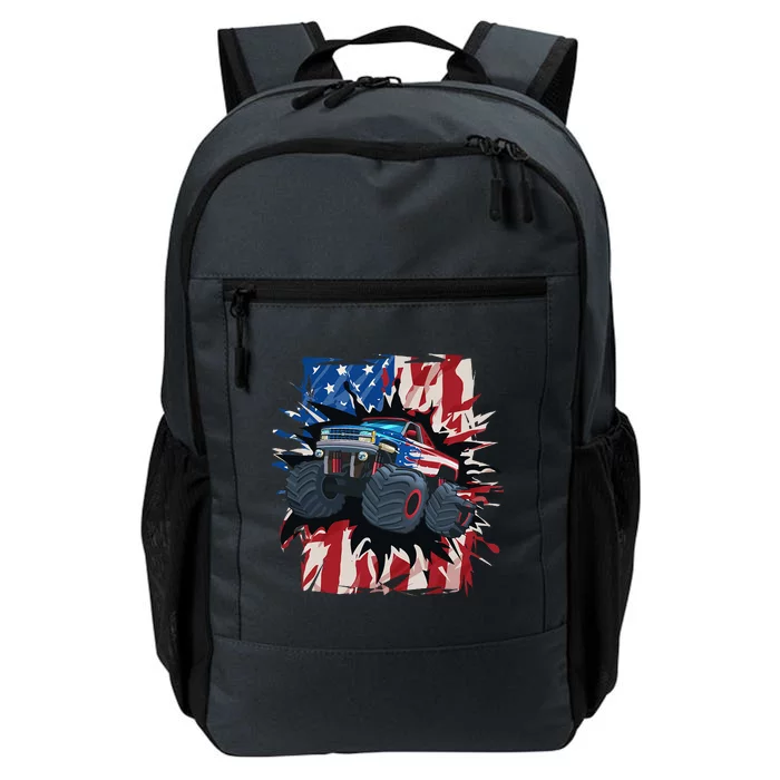 Monster Truck 4th Of July American Flag Usa Daily Commute Backpack