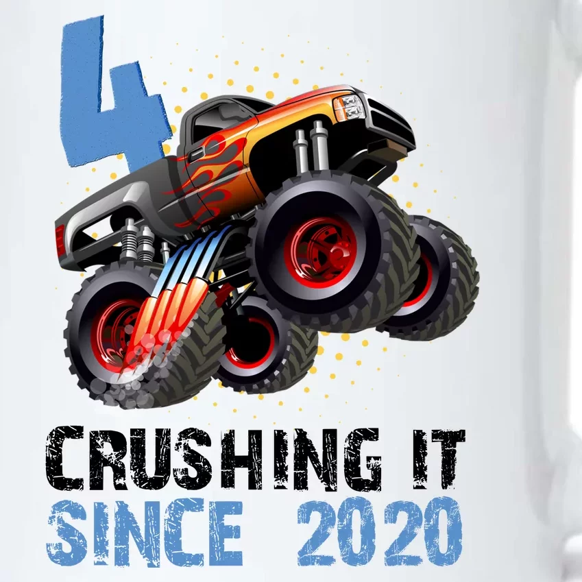 Monster Truck 4 Year Old Crushing It Since 2020 Birthday Black Color Changing Mug