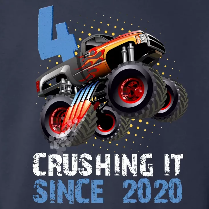 Monster Truck 4 Year Old Crushing It Since 2020 Birthday Toddler Hoodie