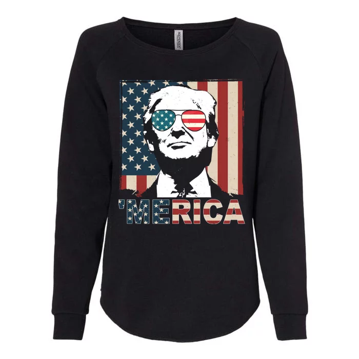 Merica Trump 4th Of July American Flag Republican Womens California Wash Sweatshirt