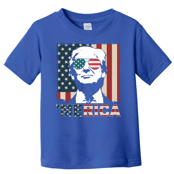 Merica Trump 4th Of July American Flag Republican Toddler T-Shirt