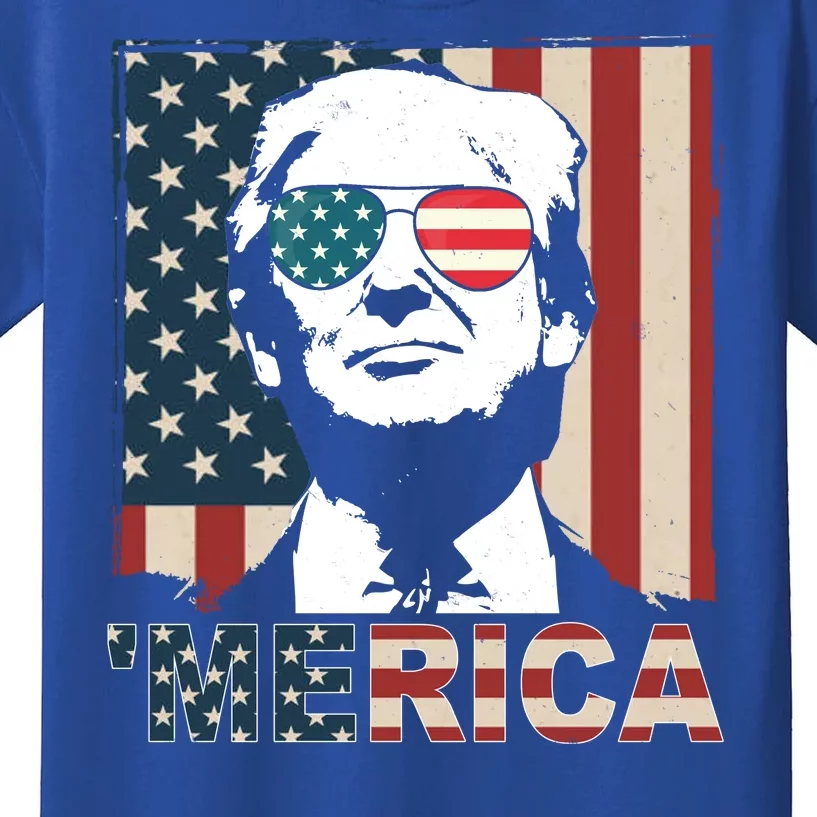 Merica Trump 4th Of July American Flag Republican Kids T-Shirt