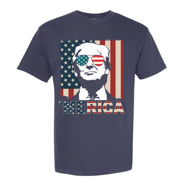 Merica Trump 4th Of July American Flag Republican Garment-Dyed Heavyweight T-Shirt