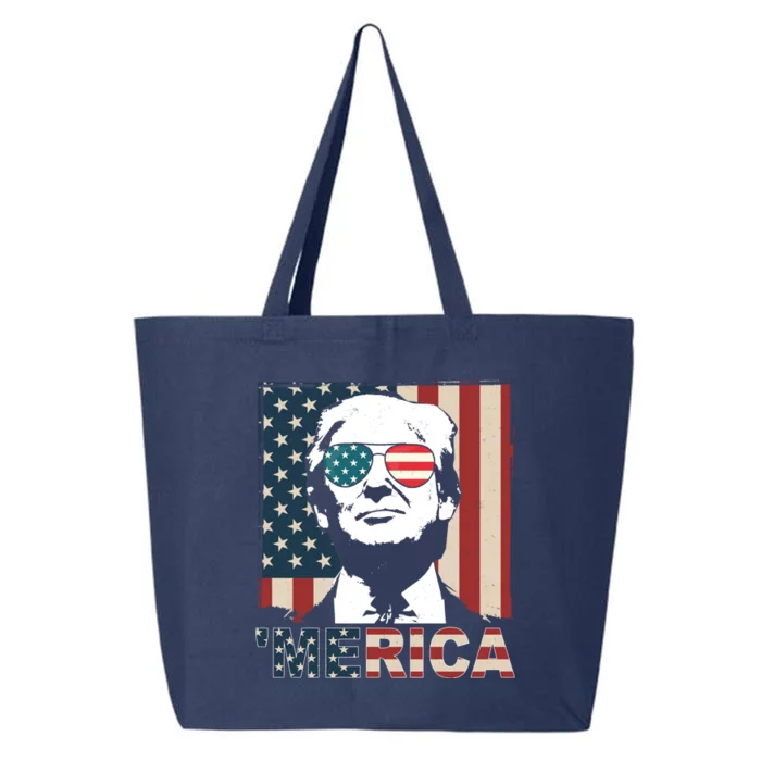 Merica Trump 4th Of July American Flag Republican 25L Jumbo Tote