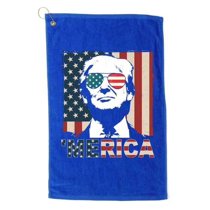 Merica Trump 4th Of July American Flag Republican Platinum Collection Golf Towel